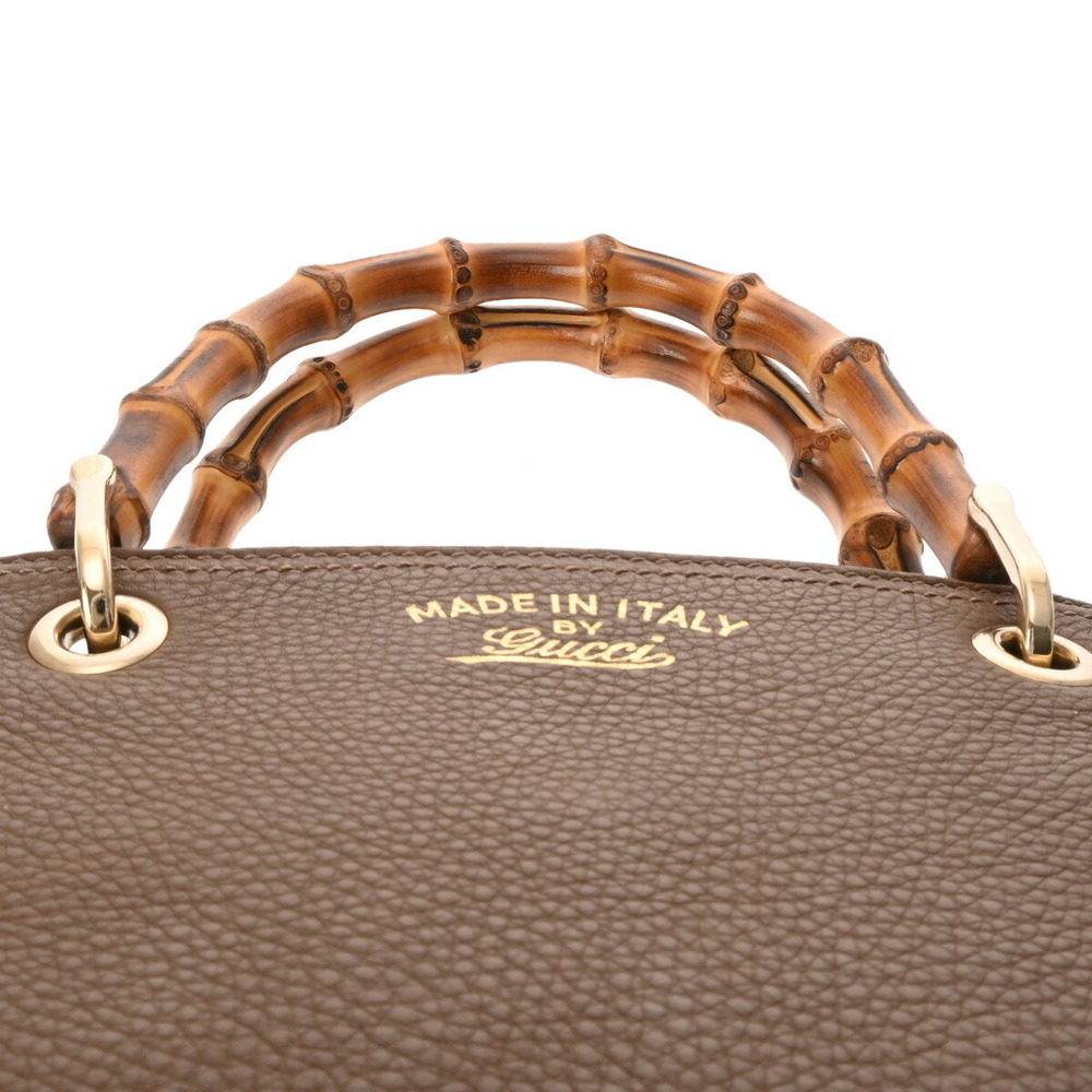 Gucci Bag Top Handbag Handle Bamboo Calfskin Brown - Picture 4 of 11